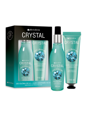 KIT BODY SPLASH CRYSTAL DEO COLÔNIA 220 ML E LOÇÃO 110 ML  AQUAMARINE - PHYTODERM