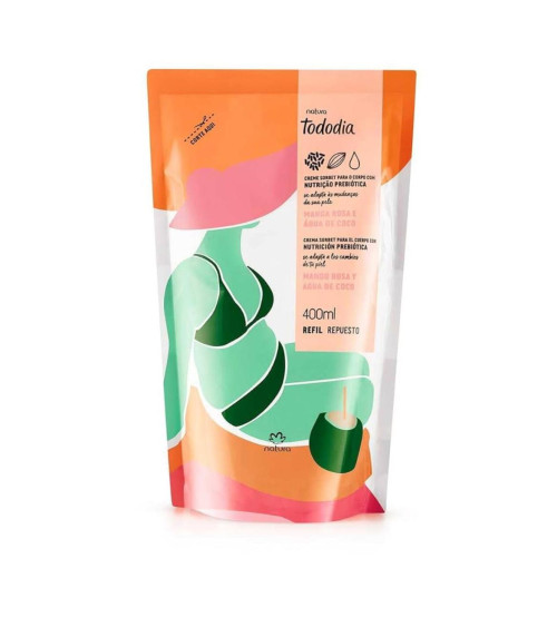 REFIL HIDRATANTE CORPORAL TODO DIA MANGA ROSA/AGUA DE COCO - 400 ML - NATURA REFIL HIDRATANTE CORPORAL TODO DIA MANGA ROSA/AGUA DE COCO - 400 ML - NATURA