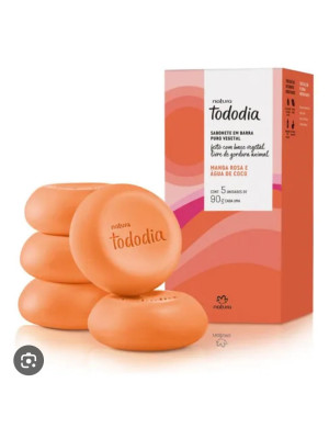 SABONETE TODO DIA MANGA ROSA E AGUA DE COCO 5 UN - 90 G - NATURA