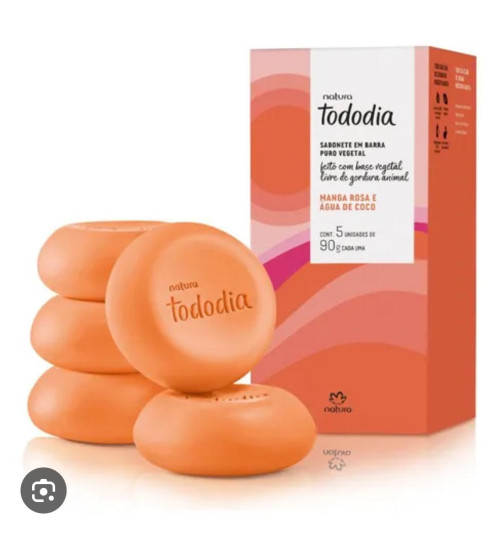 SABONETE TODO DIA MANGA ROSA E AGUA DE COCO 5 UN - 90 G - NATURA SABONETE TODO DIA MANGA ROSA E AGUA DE COCO 5 UN - 90 G - NATURA