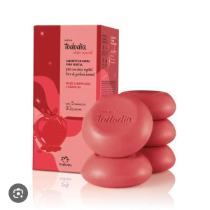 SABONETE BARRA TODO DIA MAÇA CARAMELIZADA E BAUNILHA 5 UN - 90 G - NATURA