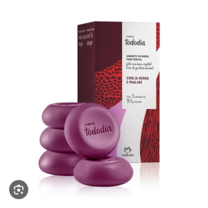 SABONETE BARRA TODO DIA CEREJA NEGRA E PRALINE 5 UN - 90 G - NATURA