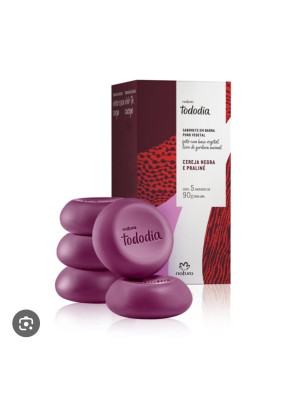 SABONETE BARRA TODO DIA CEREJA NEGRA E PRALINE 5 UN - 90 G - NATURA